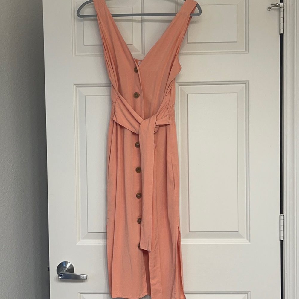 Peach Dress with front tie